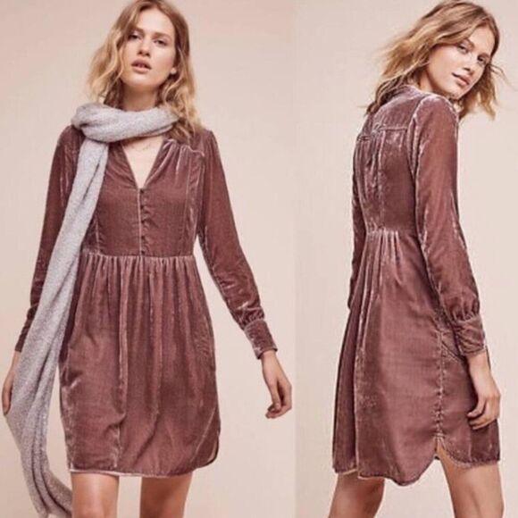 HOLDING HORSES Dresses & Skirts - Anthropologie Holding Horses Nantes Dress Velvet Velour Schitt's Creek Alexis